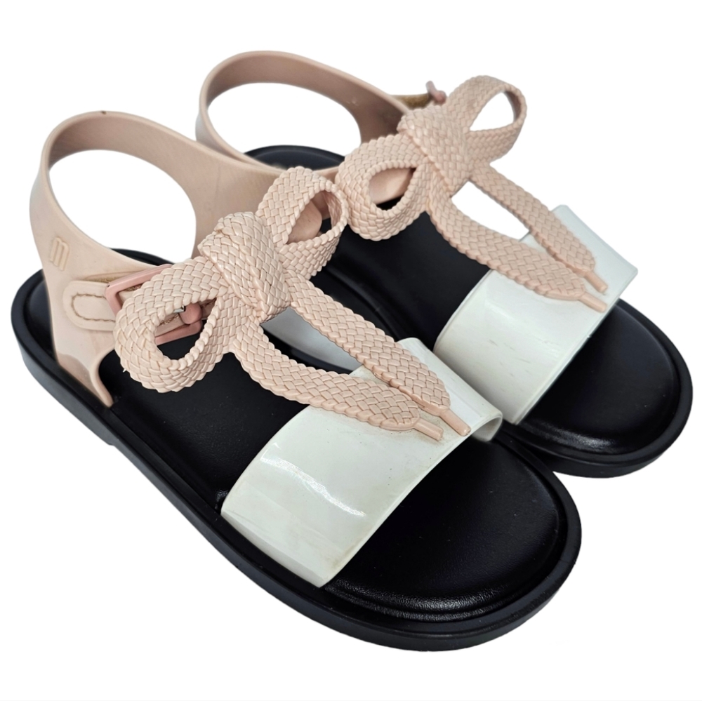 Mini Melissa Shoelace Bow Mar Sandals Size 10 (kids)